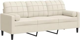 3-Sitzer-Sofa mit Zierkissen Creme 180 cm Samt 3278237