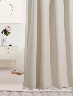ROOM99 Vorhang mit Ösen Laurel 140 x 260 cm Breite x Höhe Verdunkelung Blickdicht Schiebegardinen Curtain Wohnzimmer Schlafzimmer Hellbeige, 1 Stück