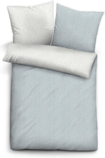 biberna Melange-Flanell Bettwäsche 0840500 MELANGE UNI, ciel, 1x 155x220 cm + 1x 80x80 cm