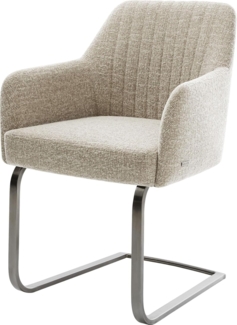 Freischwinger Greg-Flex Webstoff Soft Beige Freischwinger flach Graphit Taschenfederkern