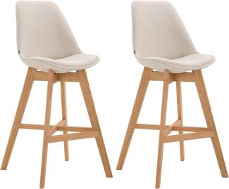 2er Set Barhocker Cannes Stoff natura creme