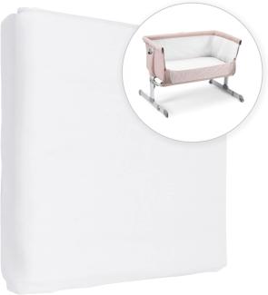 Jersey 100% Baumwolle Spannbettlaken für 83 x 50 cm Baby Co-Sleeper Kinderbett Matratze (Weiß)