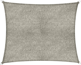 Windhager Sonnensegel ELBA, Elfenbein, rechteckig, Beschichtetes HDPE-Gewebe, 3,6x2,6 m, 135 g/m², Sonnenschutz für Terrasse, Balkon oder Pool, inkl; befestigungsseil, reißfest, waschbar