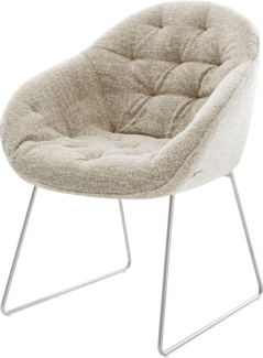 Esszimmerstuhl Gaio-Flex Webstoff Soft Beige Kufengestell Edelstahl