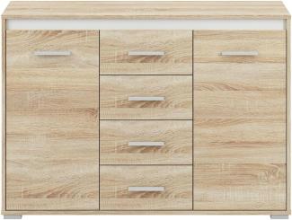 Kommode "Avo" Sideboard 120cm Sonoma Eiche weiß anthrazit