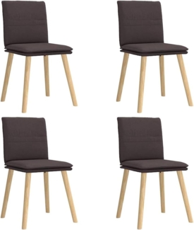 vidaXL Esszimmerstühle 4 Stk. Dunkelbraun Stoff 3315359