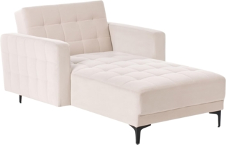 Chaiselongue Samtstoff hellbeige schwarz ABERDEEN