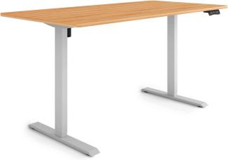 ESMART Germany ETX-121GM 160x80cm Ahorn Dekor Ergonomischer Steh-Sitz-Schreibtisch Stufenlos elektrisch höhenverstellbar 73,5-123,5cm 3X Memory Aktivitätserinnerung Soft-Start/Stopp Schnelle Montage