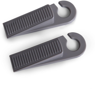 Hauck Stop Me Türstopper, Türkeil, Fingerschutz für Baby und Kleinkind, Türpuffer, 2 Stück, grau