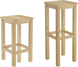 Barhocker Kiefer Massivholz , 80,0 cm, Naturbelassen