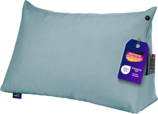 Traumnacht Cozy Rückenkissen, Lesekissen, 70x40 cm türkis, abnehmbarer, waschbarer Bezug aus 100% Polyester, praktischem Seitenfach, Öko-Tex zertifiziert, produziert nach deutschem Qualitätsstandard