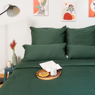 Wolkenfeld Bettwäsche Edel Mako-Satin Bettwäsche, unfassbar weich, Mako-Satin, 2 teilig, 135x200 cm, 155x220 & Übergrößen I inkl. Kissenbezüge 80x80 I Uni