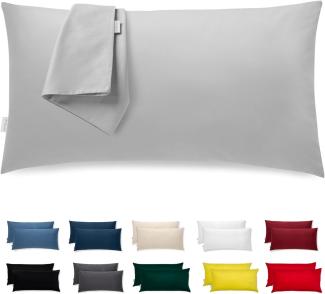 Kissenbezug 40x70 Mikrofaser Premium 2er Set Kissenhülle Deko für Kissen Bett/Sofa Stoff Superweicher Resistent Hypoallergen Anti-Milben Atmungsaktiv Kopfkissenbezug mit Verdecktem Zip Voll Waschbar