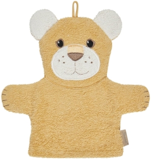 Sterntaler Waschlappen Löwe Leo – Waschhandschuh aus saugfähiger Baumwolle mit schönen Webkanten – Süße Stickerei - Für Babys und Kleinkinder, Ocker