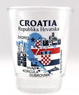 Croatia Landmarks and Icons Collage Shot Glass by World By Shotglass