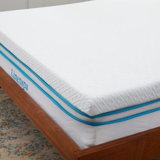 Linenspa 7,5cm Matratzen-Topper mit kühlendem Gel-Memory-Foam und waschbarem Reißverschlussbezug, 80 x 190 cm