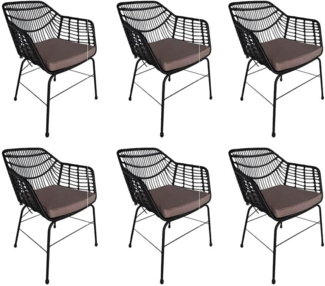 HOME DELUXE Gartenstuhl inkl. Sitzkissen TARA - 6er Set