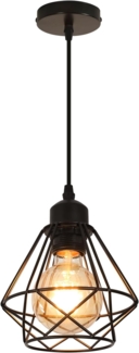 Comely Vintage Pendelleuchte Hängelampe, E27 Schwarz Käfig Hängende Lampe, Retro Industrial Lampenschirm Light, Decke Deckenlampe Hängeleuchte für Küche, Wohnzimmer Schlafzimmer Esstisch