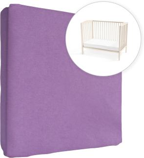 Jersey 100% Baumwolle Spannbettlaken für 160x70 cm Kleinkind Junior Bett Matratze (Violett)