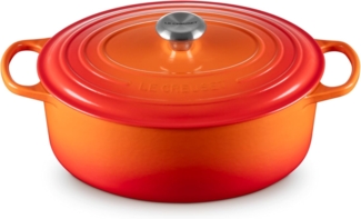 Le Creuset Bräter 'Signature' , Gusseisen , Oval, für alle Herdarten und Induktion geeignet, Ofenrot, 31,0 cm