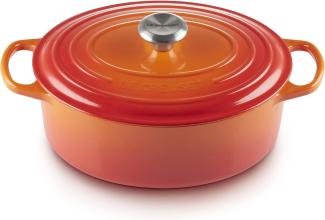 Le Creuset Bräter 'Signature' , Gusseisen , Oval, für alle Herdarten und Induktion geeignet, Ofenrot, 31,0 cm