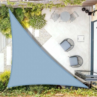 AXT SHADE Sonnensegel Wasserdicht Dreieck Rechtwinklig 3 x 3 x 4,25 m Wetterschutz Sonnenschutz PES Polyester mit UV Schutz für Terrasse Balkon Garten-Graublau