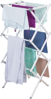 mDesign Turmwäscheständer Wäscheständer Standtrockner klappbar Metall Weiß/Grau