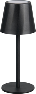 Akku LED Tischleuchte DIAZ kabellos für Innen & Außen, Schwarz - 21cm klein