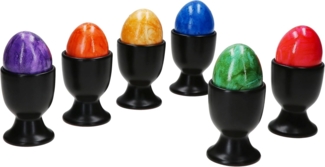 MamboCat Eierbecher 6x Panther Eierbecher schwarz Steingut für 6 Personen Frühstück