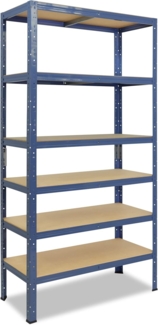 shelfplaza HOME 230 x 120 x 50 cm Schwerlastregal in blau mit 6 Böden und 145 kg Traglast pro Boden