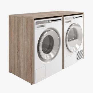 Platan Room Waschmaschinenumbauschrank DORA Waschmaschinenschrank 130 cm breit Überbauschrank Waschmaschine oder Wäschetrockner Schrank für Bad