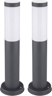 2er Set RGB LED Sockelleuchte, Edelstahl anthrazit, H 45 cm