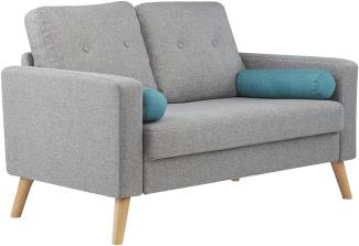 Vente-unique 'TATUM' 2-Sitzer Sofa, Bouclé Stoff grau, 130 x 81 x 83 cm