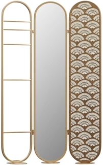 Vente-unique - Spiegelparavent Art-Déco - Metall - 3-teilig - 117 x 175 cm - Goldfarben - MAVICA