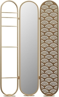 Vente-unique - Spiegelparavent Art-Déco - Metall - 3-teilig - 117 x 175 cm - Goldfarben - MAVICA