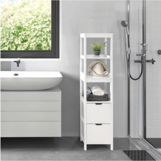 osoltus Badschrank Hochschrank Badregal Hampton 144cm Holz weiß
