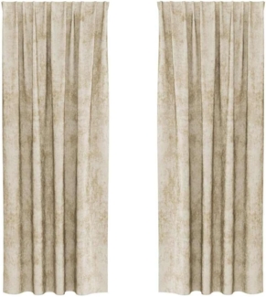 vidaXL Samtvorhänge mit Vorhängen 2 pcs Creme 225 x 140 cm Samt 4107700