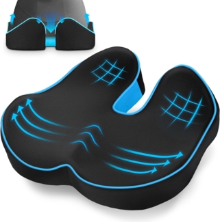 POPOLIC Sitzkissen Sitzkeilkissen für Bürostuhl & Autositz – Ergonomisch 46 x 38 x 10 cm