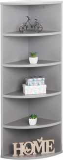 RICOO Eckregal Hängend 110 x 33 x 33 Grau, Spanplatte aus Holz, Hängereral WM059-PL, Regal Wand, Bücherregal Eck Wandregal Ecke Küchenregal Wandboard Eckwandregal Schweberegal