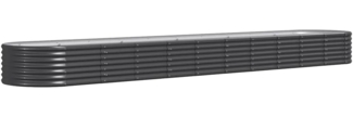 vidaXL Hochbeet Verzinkter Stahl 440x80x36 cm Anthrazit 318936