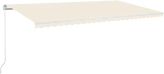 vidaXL Markise Manuell Einziehbar mit LED 600x300 cm Creme 3068962