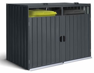 Mülltonnenbox Eco Duo 2 Mülltonnen 240 Liter 160 cm Stahl Anthrazit