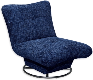 MARANELLO Sessel Wohnzimmer, Dunkelblau - Bequemer Fernsehsessel Relaxsessel drehbar - 96 x 75 x 93 cm (B/H/T)