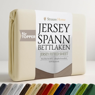 Strauss Home Spannbettlaken Premium Topper Spannbettlaken 150GSM für Matratzen-Topper 10cm Höhe, Gummizug: Rundumgummi, für Topper mit einer Höhe von 10cm, OEKO-TEX zertifiziert