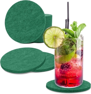 wortek Getränkeuntersetzer Filz-Untersetzer Rund für Gläser 8er Tischset, Zubehör für Tisch & Gläser, Set, 8-tlg, cm