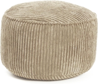 LUMALAND Sitzsack Pouf (Cord-Reihe), 50L - Bezug waschbar - Hocker & Ablage in 1 - Beige