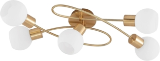 Lindby Deckenleuchten Elaina, Metall, Gold / Messing IP20, 5 x 8 W LED
