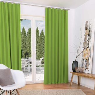 Beautissu Vorhang Amelie Luna, 2er Set Kräuselband Thermogardine 140x245cm