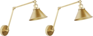 Wandlampe 2er Set NARVA verstellbar Metall Gold