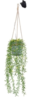 LED Solar Blumenampel mit Dekorblume inkl. 50x LED 0. 06W Kunststoff grün von Globo